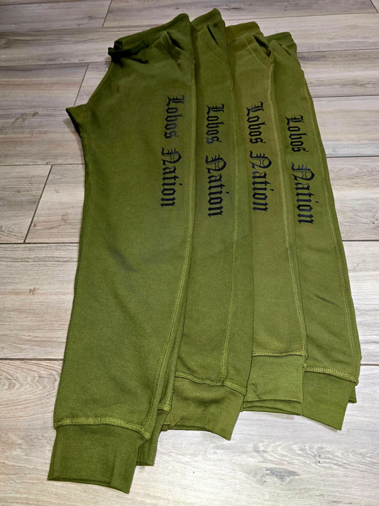 Lobos Nation Green joggers