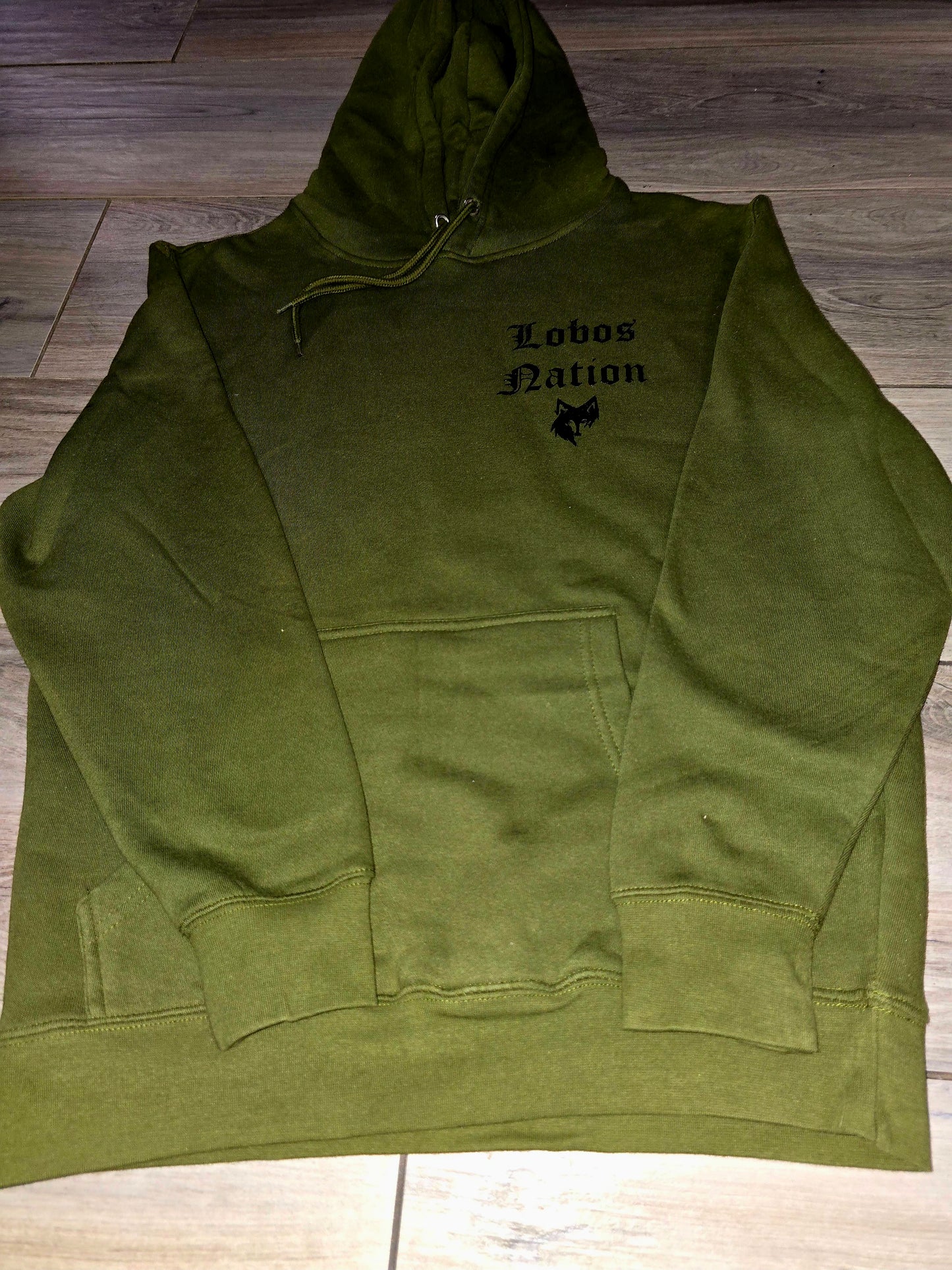 Green emblem Lobos Nation hoodie